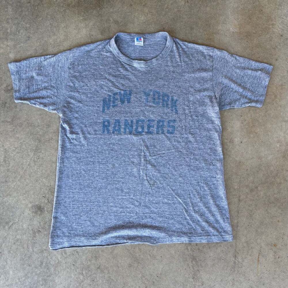 80s/90s Russell New York Rangers single stitch tshirt Size L